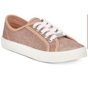 Bebe Dane Rose Gold Glitter Sneakers Size 7.5